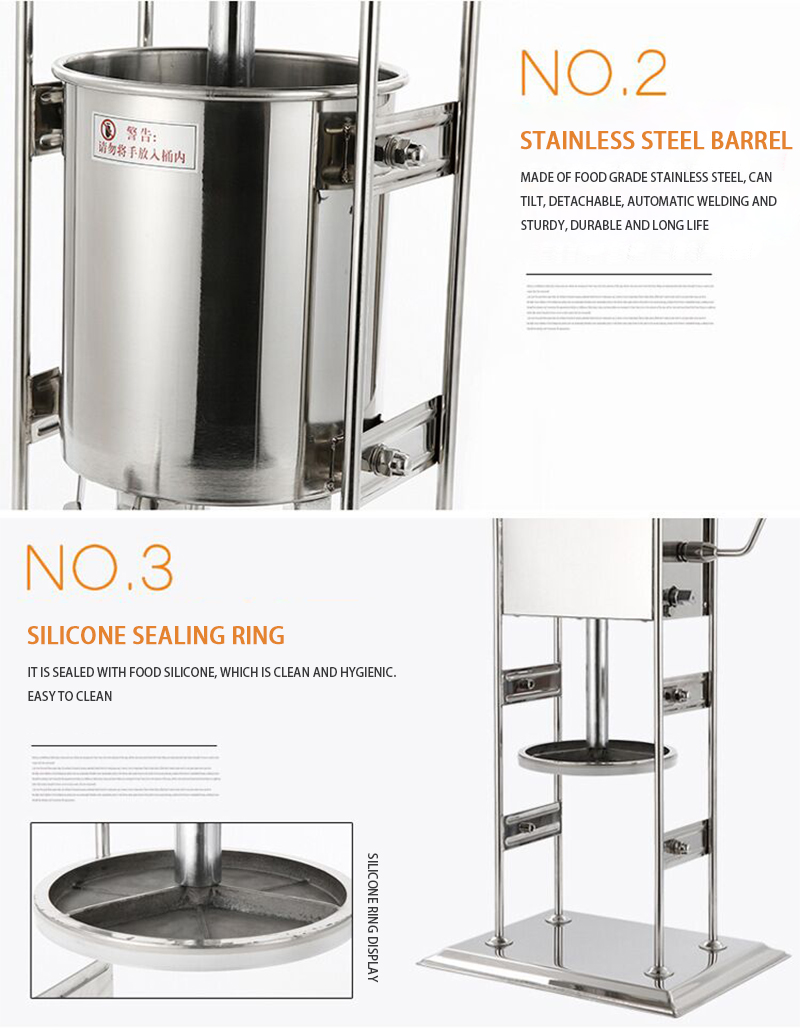Sausage Stuffer Vertical 5L - 5L Dikey Manuel Paslanmaz Çelik Sosis