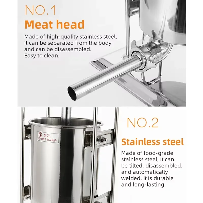 Sausage Stuffer Vertical 5L - Dikey Manuel Sosis Doldurucu 3L 5L