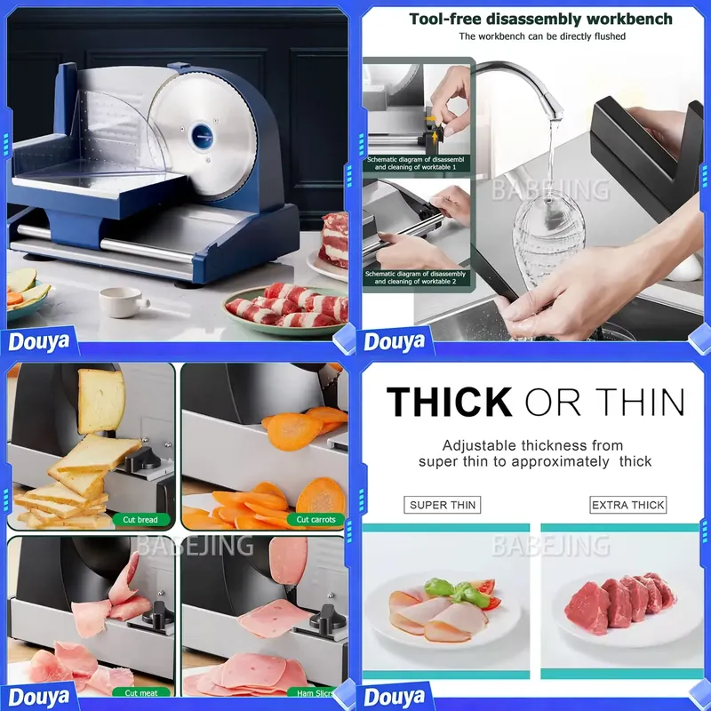 Commercial Bread Slicer Electric - Masaüstü Kullanım İçin Ayarlanabilir Kalınlıkta Et