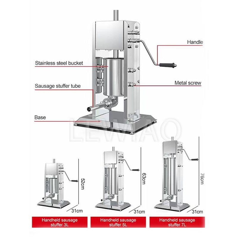 5L Dikey Manuel Paslanmaz Çeli - Sausage Stuffer Vertical 5L incelemesi ve fiyatı