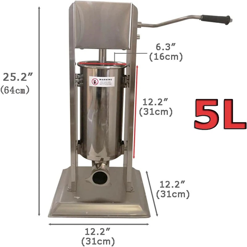 Manuel 5L Paslanmaz Çelik Sosi - Sausage Stuffer Vertical 5L incelemesi ve fiyatı